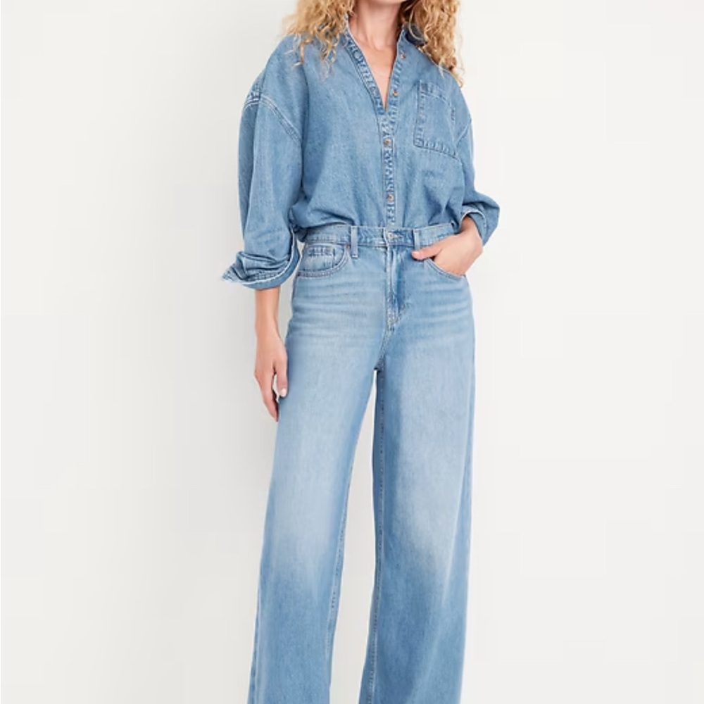 Old navy high rise baggy Wide-Leg Jeans - Picture 2 of 6